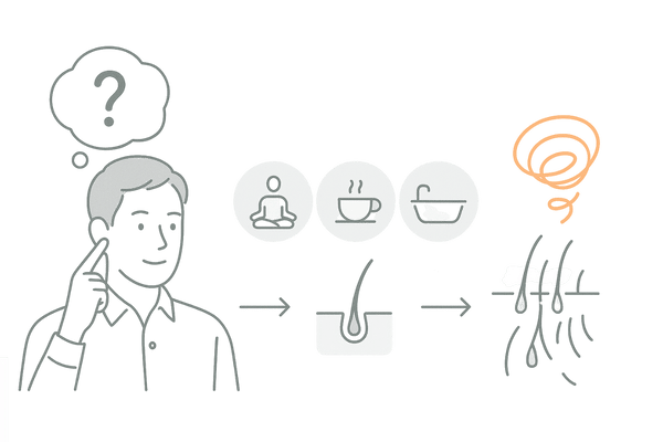 「ストレスのせい」と自己判断したときの悪循環フロー|誤認→対策ずれ→不安増大