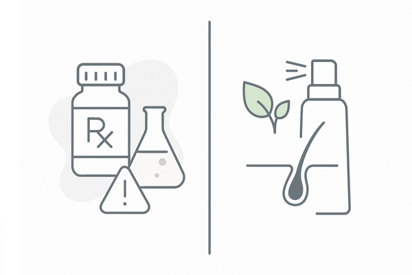 発毛剤と育毛剤の違いを視覚化した2カラム比較（未成年向けの安全性の観点）