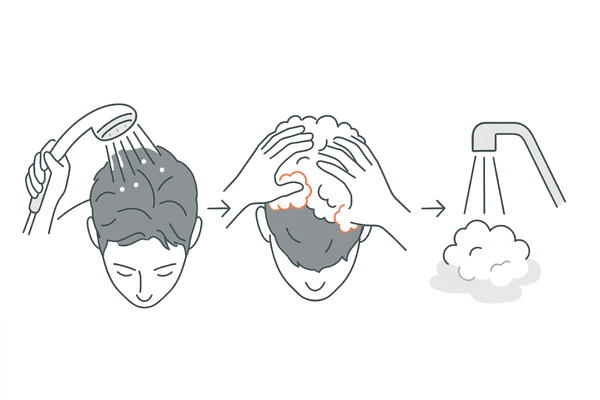 正しいシャンプー方法の3ステップ｜予洗い・指の腹で洗う・すすぎ徹底