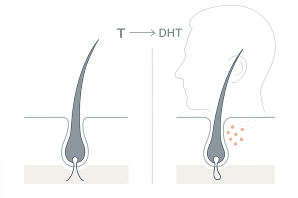 こめかみがDHTの影響を受けやすい理由｜M字ハゲの進行メカニズム（AGA）