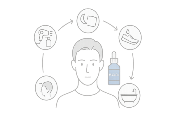 日常生活の中での塗りミノキシジルの使い方とタイミング｜整髪料・就寝前・運動との兼ね合い