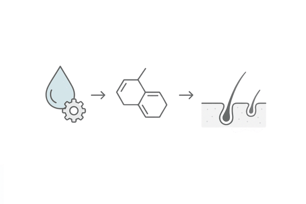 AGAの原因メカニズム｜テストステロン→DHT→毛包ミニチュア化の流れ（頭頂部が薄くなる理由）