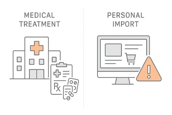 国産フィナステリドの正規処方と個人輸入を比較した安全性イメージ図