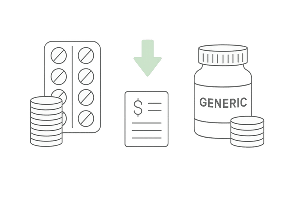 フィナステリド先発薬とジェネリックの価格相場と節約イメージ図