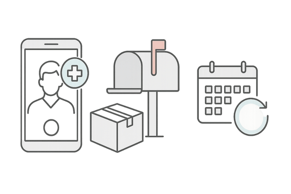 オンライン診療と定期配送でフィナステリドを最安値で購入する方法のイメージ図
