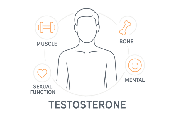 緑茶とテストステロン｜男性ホルモンが体と心に与える影響イメージ