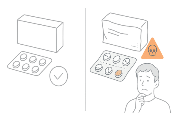 フィンペシア個人輸入に潜む偽造薬・健康被害リスクのイメージ図