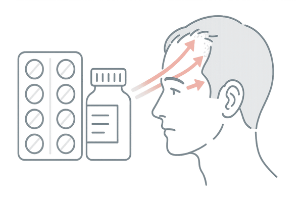 ロニテンのジェネリック医薬品とミノキシジルタブレットのイメージ図