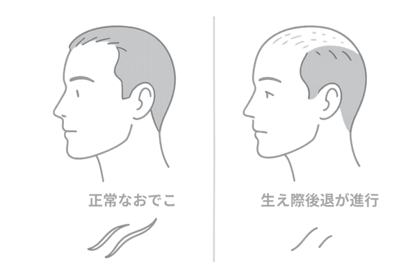 生え際後退と抜け毛の質の違いが分かるセルフチェックイラスト