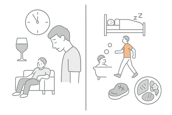 ホルモンバランスを乱す生活習慣と整える習慣の比較イラスト