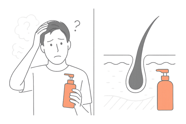 メリットなどシャンプーと薄毛リスクの関係イメージ