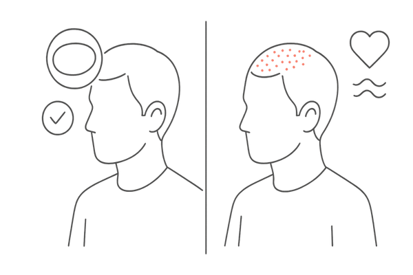 ミノキシジル治療3ヶ月で起こり得る副作用のイメージ図