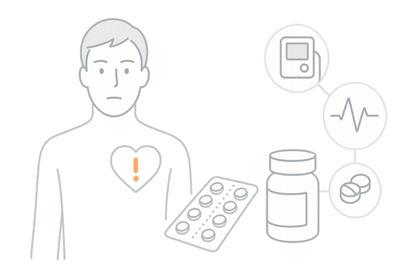 心疾患リスクとミノキシジル内服薬（ミノタブ）使用時の注意点イメージ図