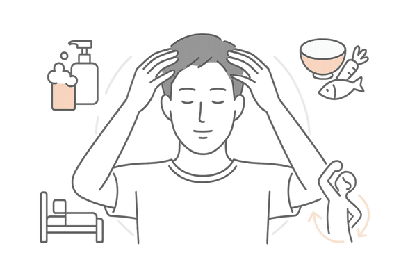 ミノキシジル以外のフケ対策と頭皮ケア習慣イラスト
