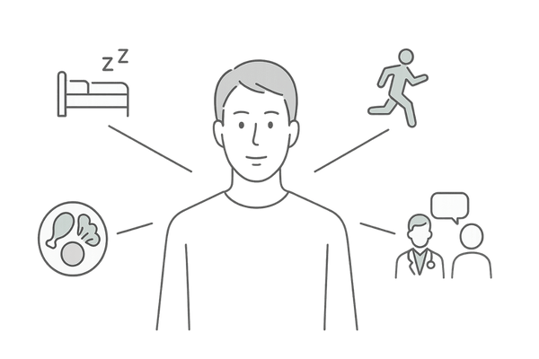 ミノキシジル治療中にメンタルヘルスを保つためのセルフケアと相談体制イメージ