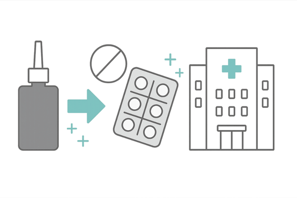 リアップ外用薬と内服薬・AGAクリニック治療を組み合わせた治療選択肢のイラスト