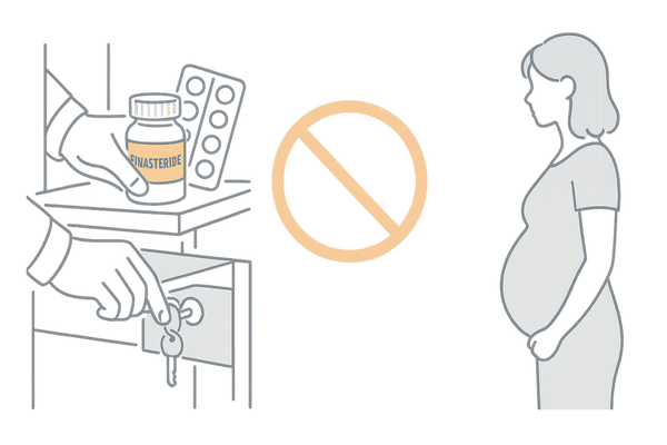 プロペシア錠剤を安全に保管しパートナーの接触を防ぐ家庭内管理イメージ