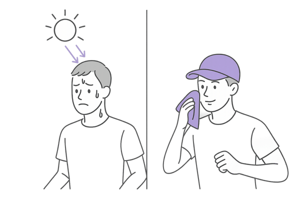ランニング時の紫外線・汗による頭皮ダメージと対策イメージ