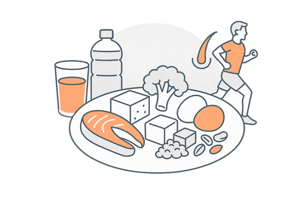 ランニングと組み合わせたい育毛に良い食事と水分補給イメージ