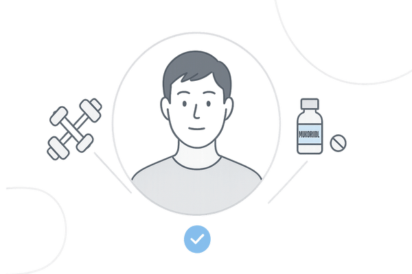 ミノキシジル治療と筋トレを安全に両立させるイメージ図