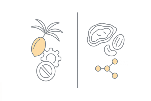 ノコギリヤシと亜鉛の働き比較｜左右2カラムのミニアイコン図