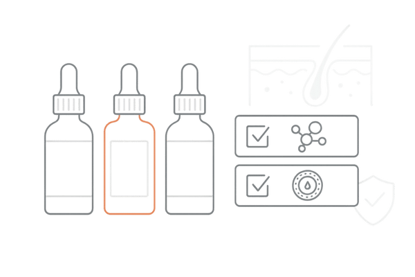ヒト幹細胞発毛剤の成分表と浸透技術・安全性チェックをまとめた図解