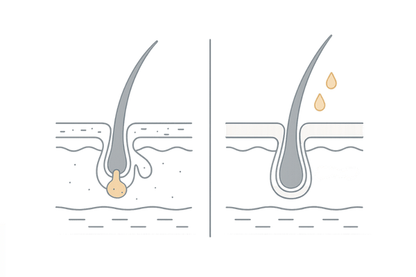 育毛オイル（スカルプオイル）の基本的な役割と頭皮ケア効果を示すイメージ図