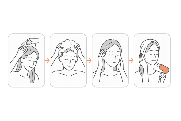 フケ予防の正しいシャンプー手順4ステップ|女性の頭皮ケア