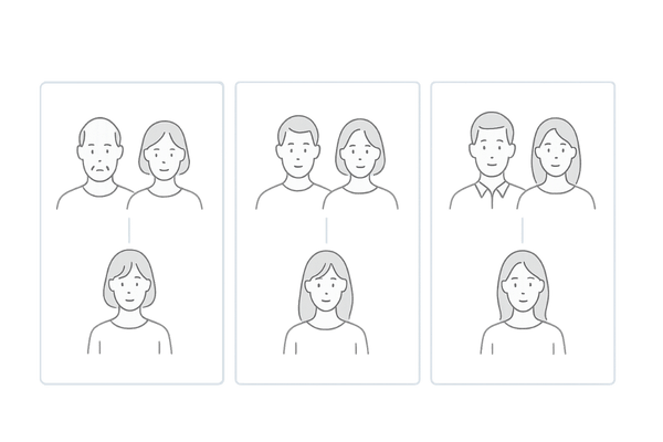 家族歴と女性の薄毛リスク傾向|両親・片親・なしの比較イメージ