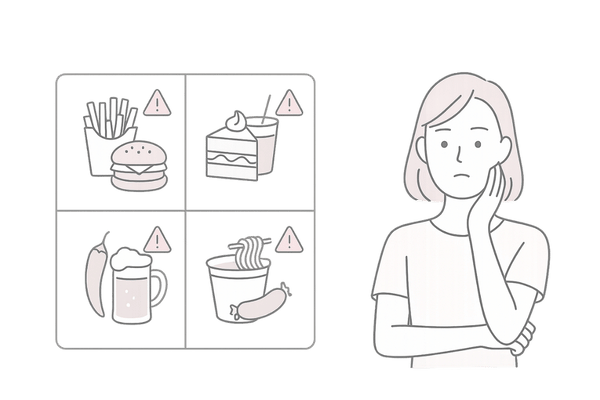 髪の健康を損なう可能性のある食品と食習慣|高脂肪・高糖質・刺激/アルコール・加工食品