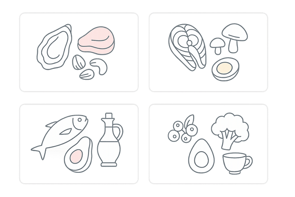 女性の髪を太くする4大栄養素|亜鉛・ビタミンD・良質な脂質・抗酸化食材