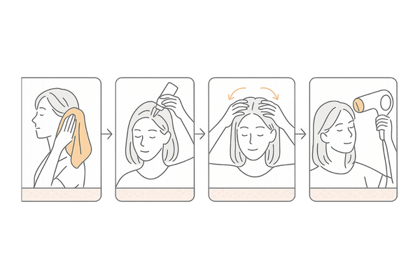 イクモアの正しい使い方4ステップ|洗髪後の塗布と優しい頭皮マッサージの手順