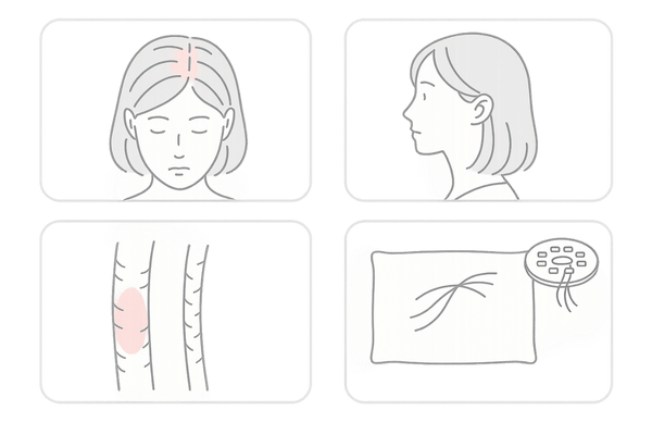 女性の薄毛初期サインの可視化(分け目の拡大・ボリューム低下・毛が細くなる・抜け毛増加)