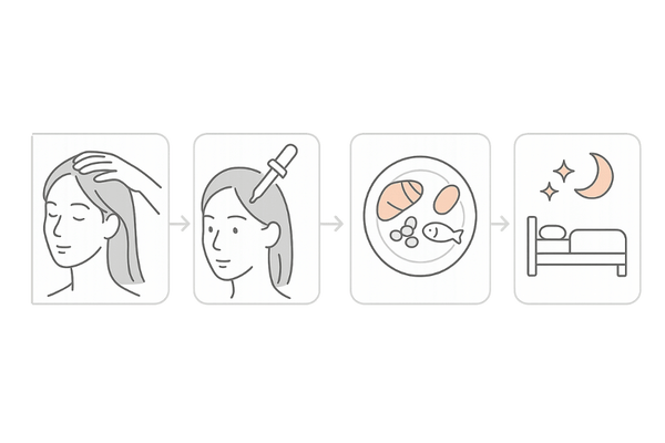 自宅でできるつむじ薄毛対策4ステップ|頭皮ケアのルーティン