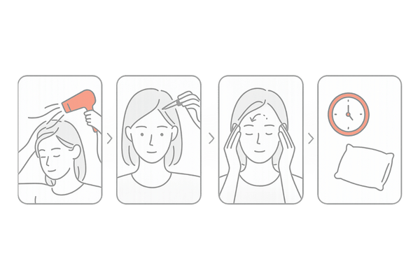 ミノキシジル外用の正しい塗布手順4ステップ｜女性用発毛剤