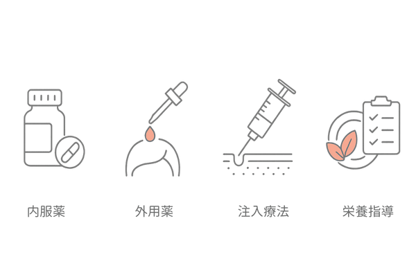 女性の薄毛治療の方法比較（内服薬・外用薬・注入療法・栄養指導）