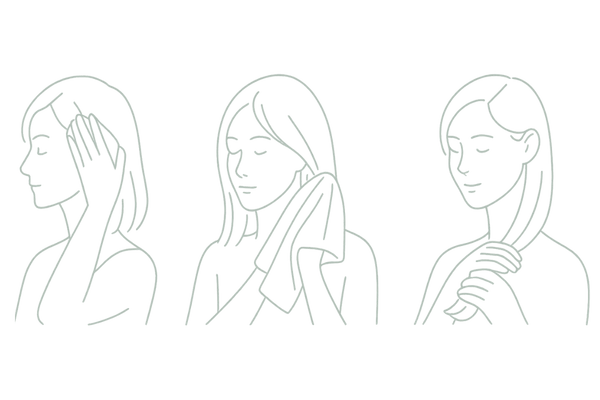 女性の正しいタオルドライ手順|根元→中間→毛先で速乾&摩擦ダメージ軽減