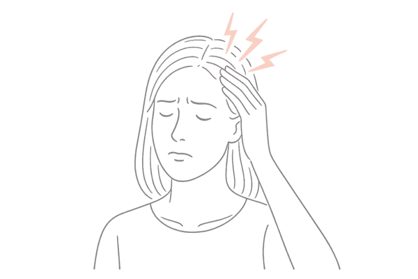 頭皮に痛みや違和感を感じている女性のイラスト