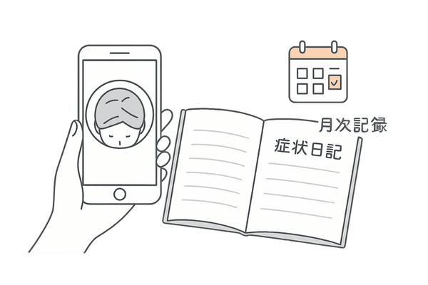 症状記録 写真と日記で経過管理イラスト