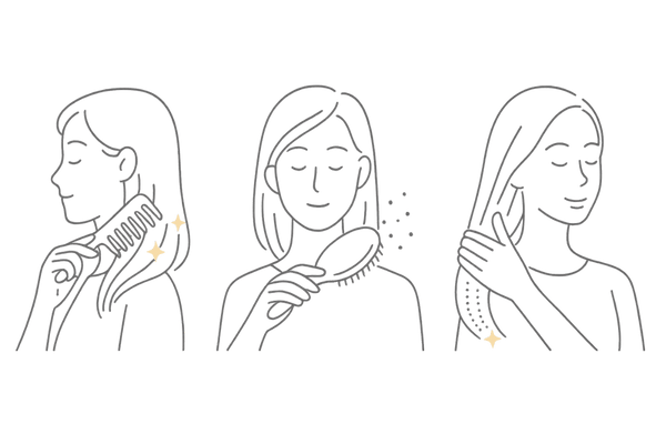 女性の正しいブラッシングが果たす3つの役割（整髪・汚れ除去・皮脂の分散）