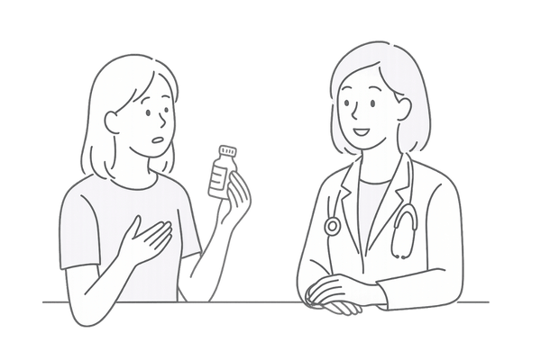 薬剤性脱毛症の内服治療における服薬相談イメージ