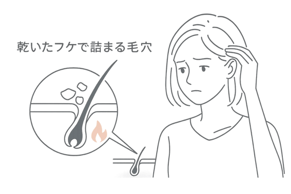 粃糠性脱毛症―乾いたフケで詰まる毛穴