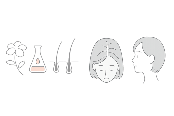 更年期のエストロゲン低下とヘアサイクルの乱れ|女性の薄毛の原因図