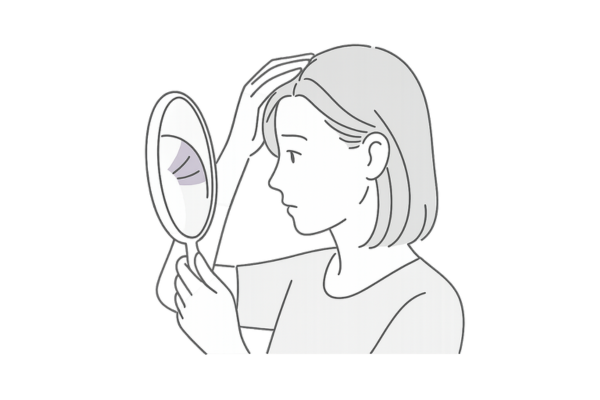 FAGAで分け目が目立つ女性のセルフチェック