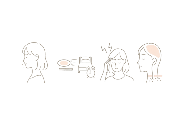 女性の薄毛の原因を図解（ホルモン・生活習慣・ストレス・加齢）