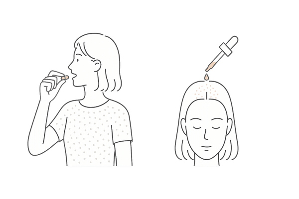 内服薬と外用薬の違いを比較（全身作用と局所作用をシンプルに可視化）