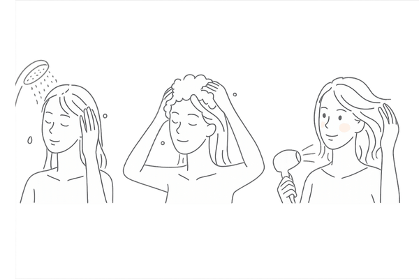 頭皮を整える正しい洗髪手順｜予洗い・泡立て・すすぎ・根元ドライ