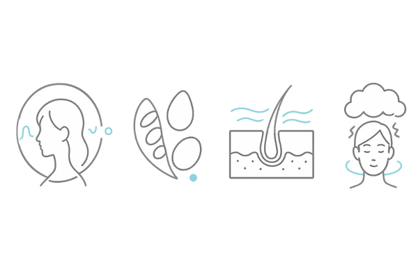 女性のつむじが薄くなる主な原因4つ(ホルモン・栄養/生活・血行/頭皮環境・ストレス)