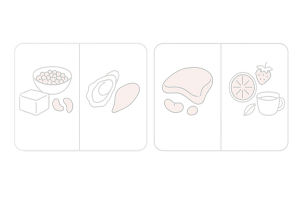 白髪ケアに役立つ栄養素の図解|チロシン・銅・亜鉛・抗酸化の食品イメージ