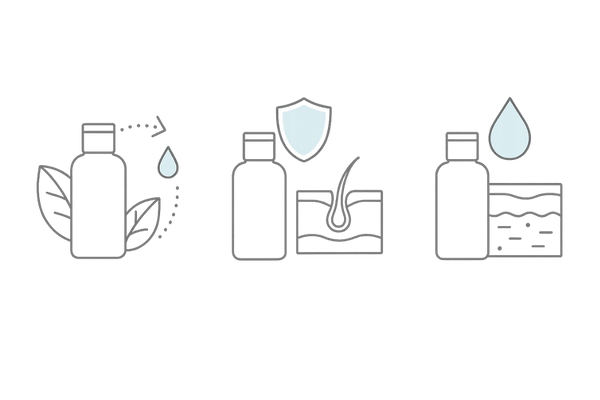 女性用育毛剤の有効成分マップ｜血行促進・抗炎症・保湿の3カテゴリ図解